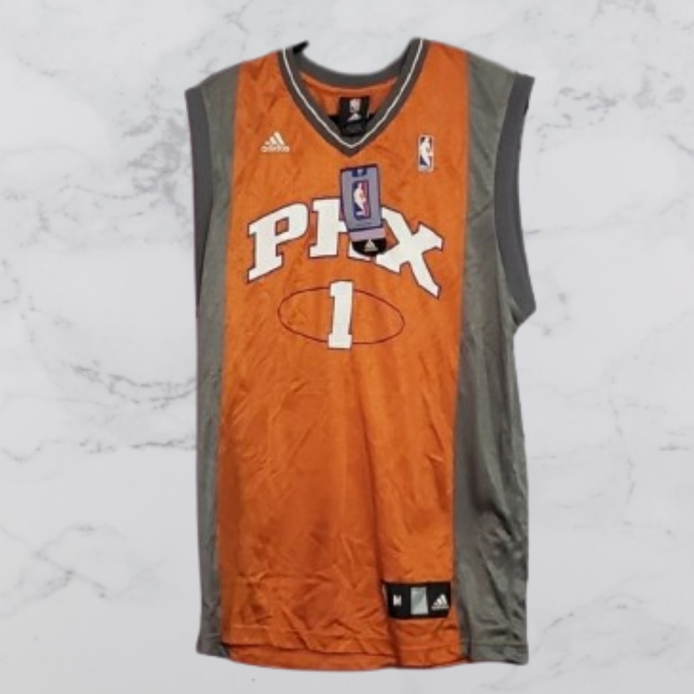 Adidas Phoenix Suns Jersey Mens Medium NBA Basketball Orange Gray Y2K NWT New
